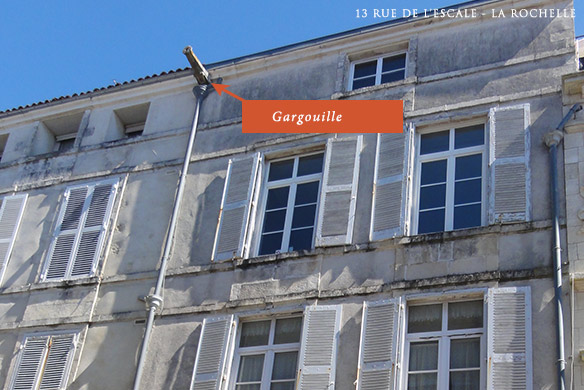 Gargouille du 13, rue de l'Escale à La Rochelle Gargouille